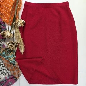 St. John Elegant Red Knit Women's Skirt Sz 14